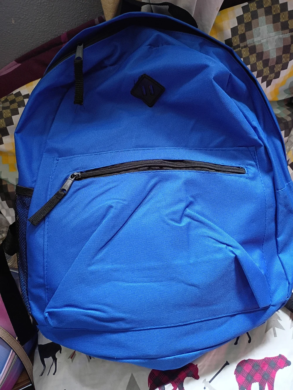 & Other Stories Bright Blue Men's Backpack with Front Zip Pocket